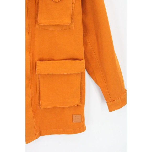 BRAND WHO Jacket Mens Orange Full Zip Designer Ask For More Embroidered Size XL - Picture 6 of 13